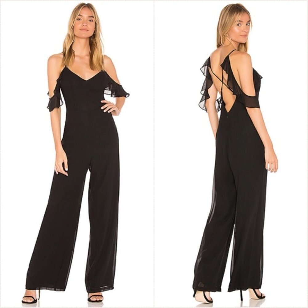 NWT Yumi Kim Boulevard Black Ruffle Jumpsuit Sz. S
